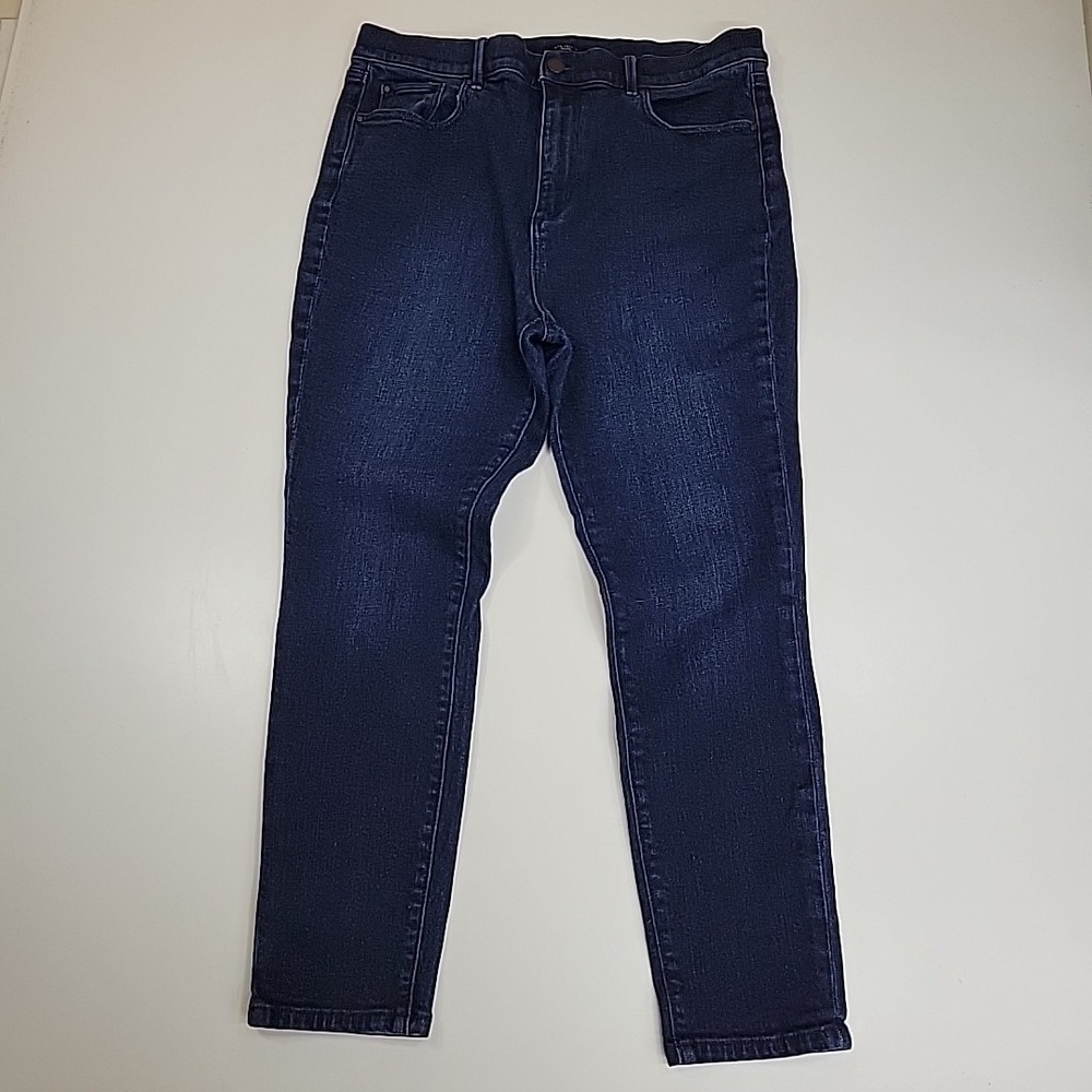 Ann Taylor Capri‎ Size Women's 12 Straight LEG Denim JEANS High Rise Dark Wash